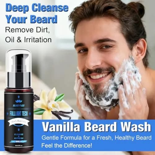 FULLLIGHT TECH Beard Grooming Kit 5 Fl Oz | Nourishing Beard Oil & Vanilla Wash for Men thumbnail 5