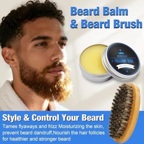 FULLLIGHT TECH Beard Grooming Kit 5 Fl Oz | Nourishing Beard Oil & Vanilla Wash for Men thumbnail 6