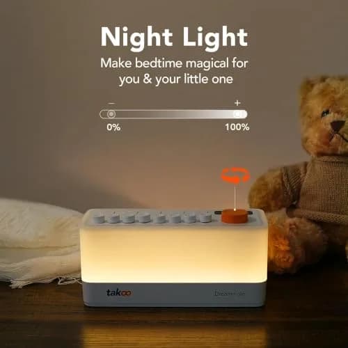 TAKOO 3-in-1 Sleep Sound Machine & Bluetooth Speaker with 12-Color Night Light, 485g (0.485kg) thumbnail 6