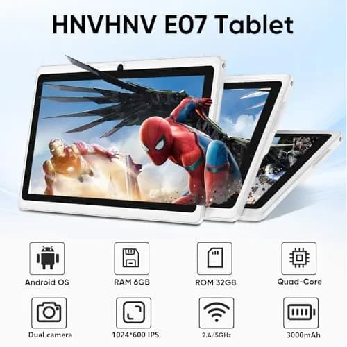 HNVHNV Android Tablet 7 Inch Tablet, 6GB RAM 32GB ROM 1TB Expansion, Quad-core Processor, Dual Camera, Pink thumbnail 2
