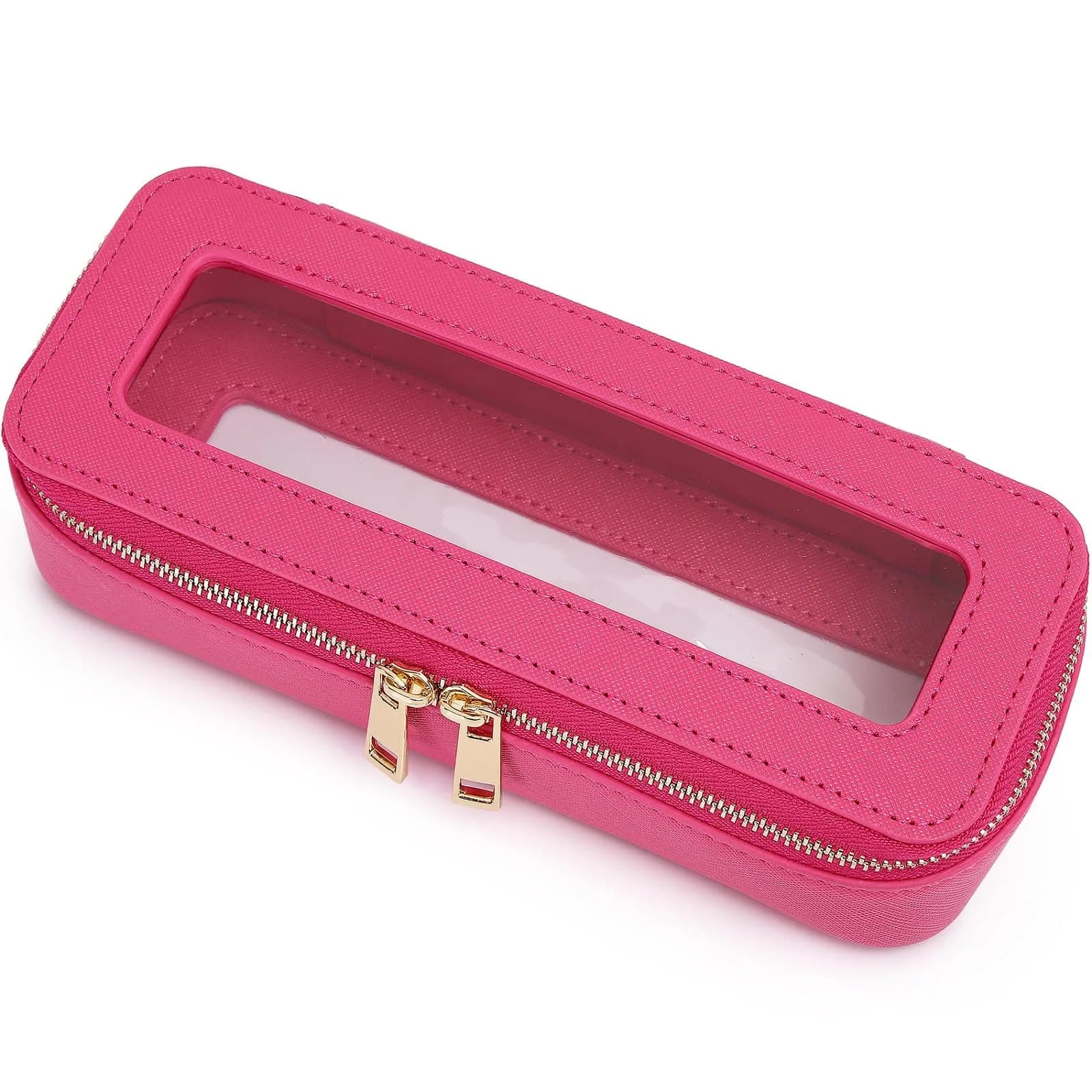 Pinkmik B/Fuxia SLIM Clear Makeup Bag - Compact Cosmetic Case for Essentials - main product image