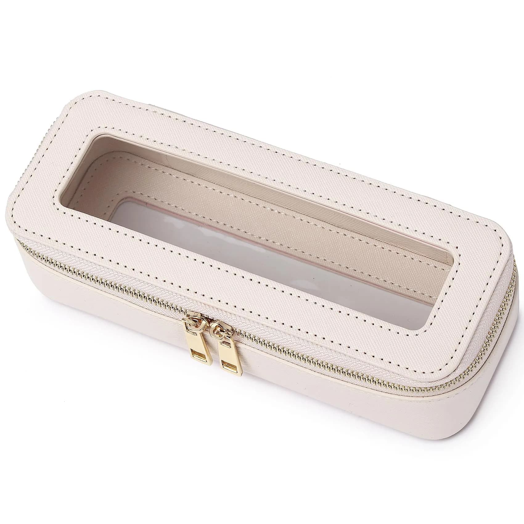 Pinkmik SLIM B/Beige Makeup Brush Case - Travel Cosmetic Organizer - main product image