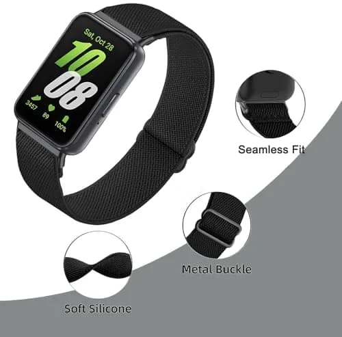 CUNUJIX 5 Pack Stretchy Watch Bands Compatible with Samsung Galaxy Fit 3 | Loop Nylon Elastic Fabric Strap for Samsung Galaxy Fit 3 SM-R390 thumbnail 3