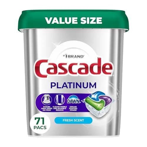 Cascade Platinum Dishwasher Pods Fresh Scent 71 Count (2.81 lb / 1.27 kg) | Powerful Cleaning with Dawn & Enzymes thumbnail 1