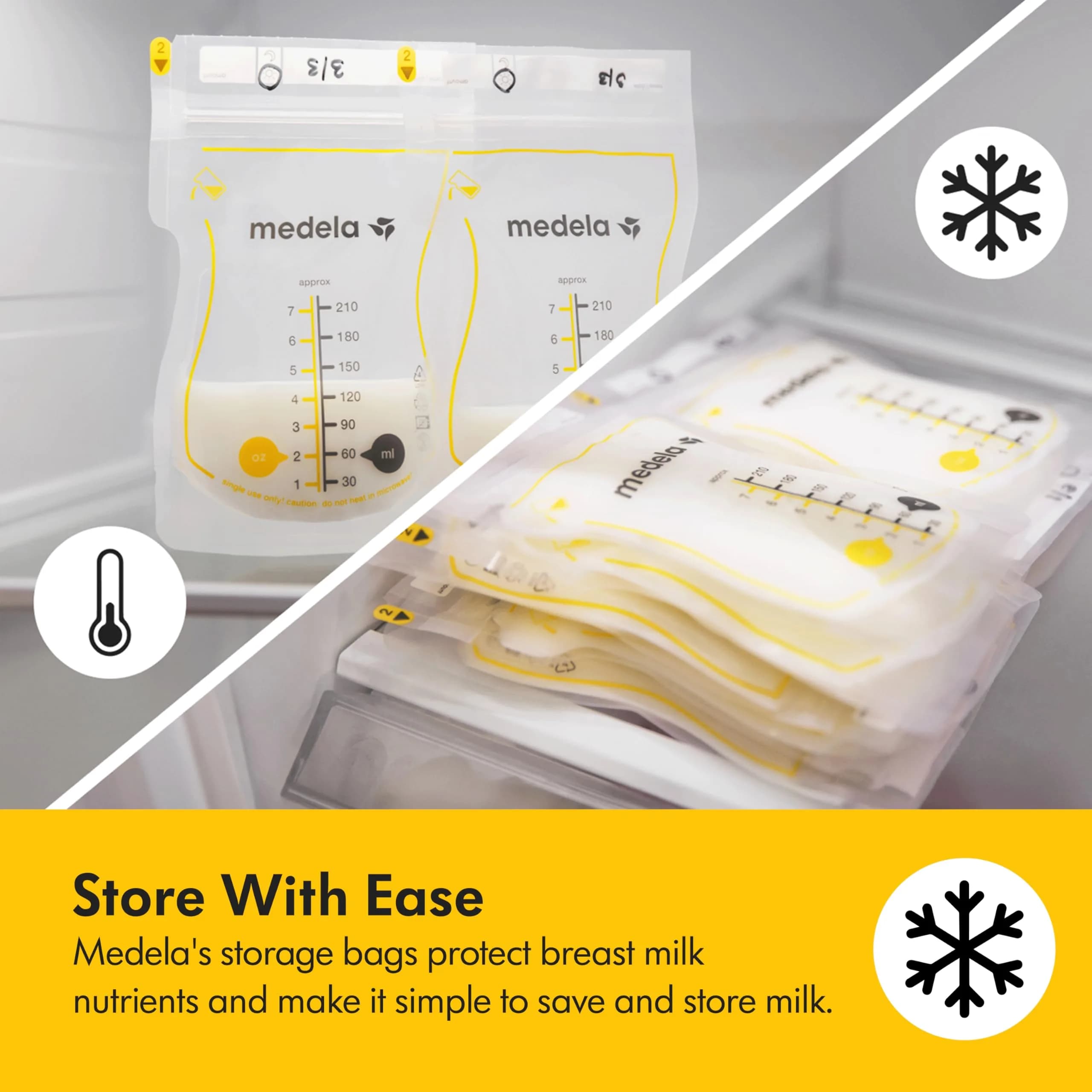 Medela Easy Pour Breastmilk Storage Bags (7oz/210ml, 50 Count) | Leakproof Protection for Indian Mothers - view 4
