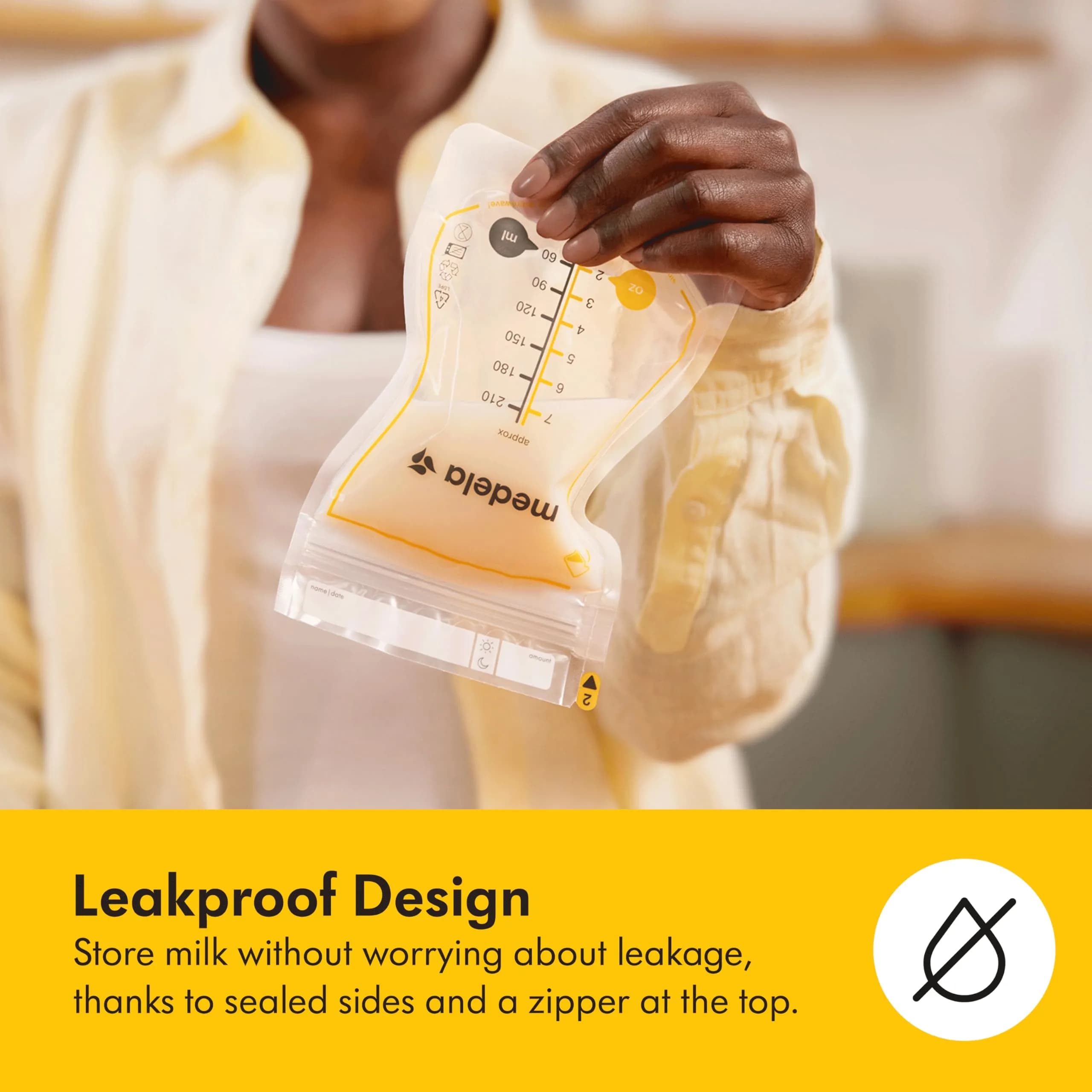 Medela Easy Pour Breastmilk Storage Bags (7oz/210ml, 50 Count) | Leakproof Protection for Indian Mothers - view 5