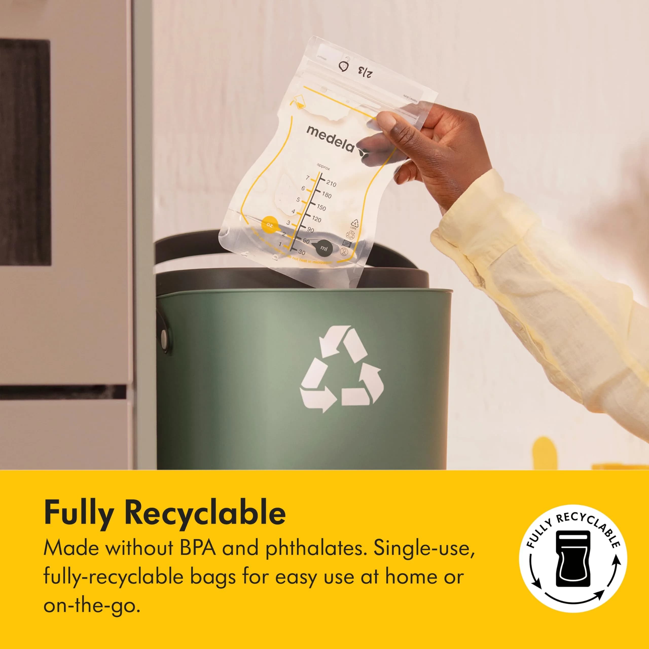 Medela Easy Pour Breastmilk Storage Bags (7oz/210ml, 50 Count) | Leakproof Protection for Indian Mothers - view 7