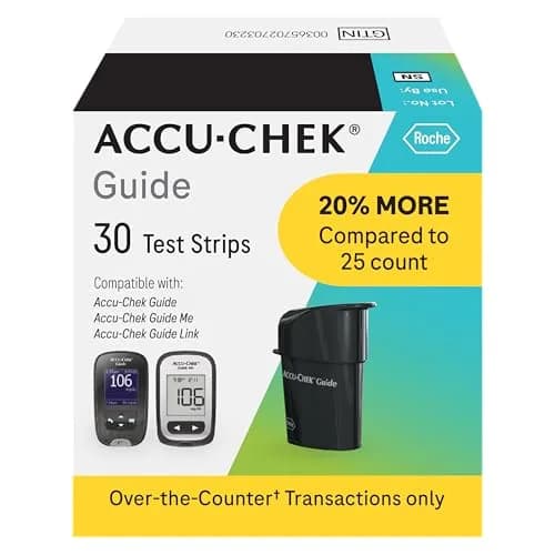 Accu-Chek Guide Glucose Test Strips 30 Count | Fast, Accurate Blood Sugar Monitoring thumbnail 1