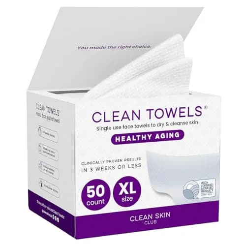 CLEAN SKIN CLUB Healthy Aging Clean Towels XL 50 Count | Clinically Shown to Reduce Fine Lines & Wrinkles thumbnail 1