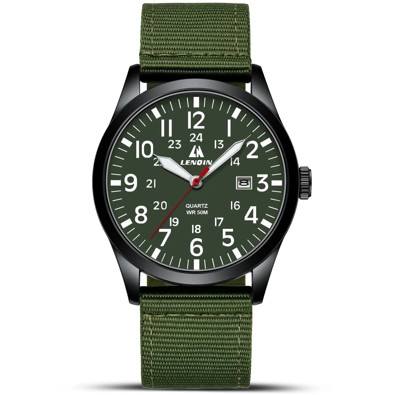 LN LENQIN Mens Military Sport Analog Quartz Watch 42mm Waterproof 3ATM | Stylish Tactical Timepiece for Men