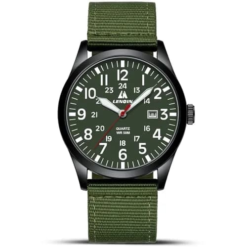 LN LENQIN Mens Military Sport Analog Quartz Watch 42mm Waterproof 3ATM | Stylish Tactical Timepiece for Men thumbnail 1