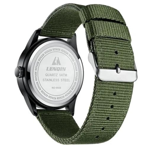 LN LENQIN Mens Military Sport Analog Quartz Watch 42mm Waterproof 3ATM | Stylish Tactical Timepiece for Men thumbnail 2