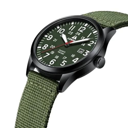 LN LENQIN Mens Military Sport Analog Quartz Watch 42mm Waterproof 3ATM | Stylish Tactical Timepiece for Men thumbnail 3