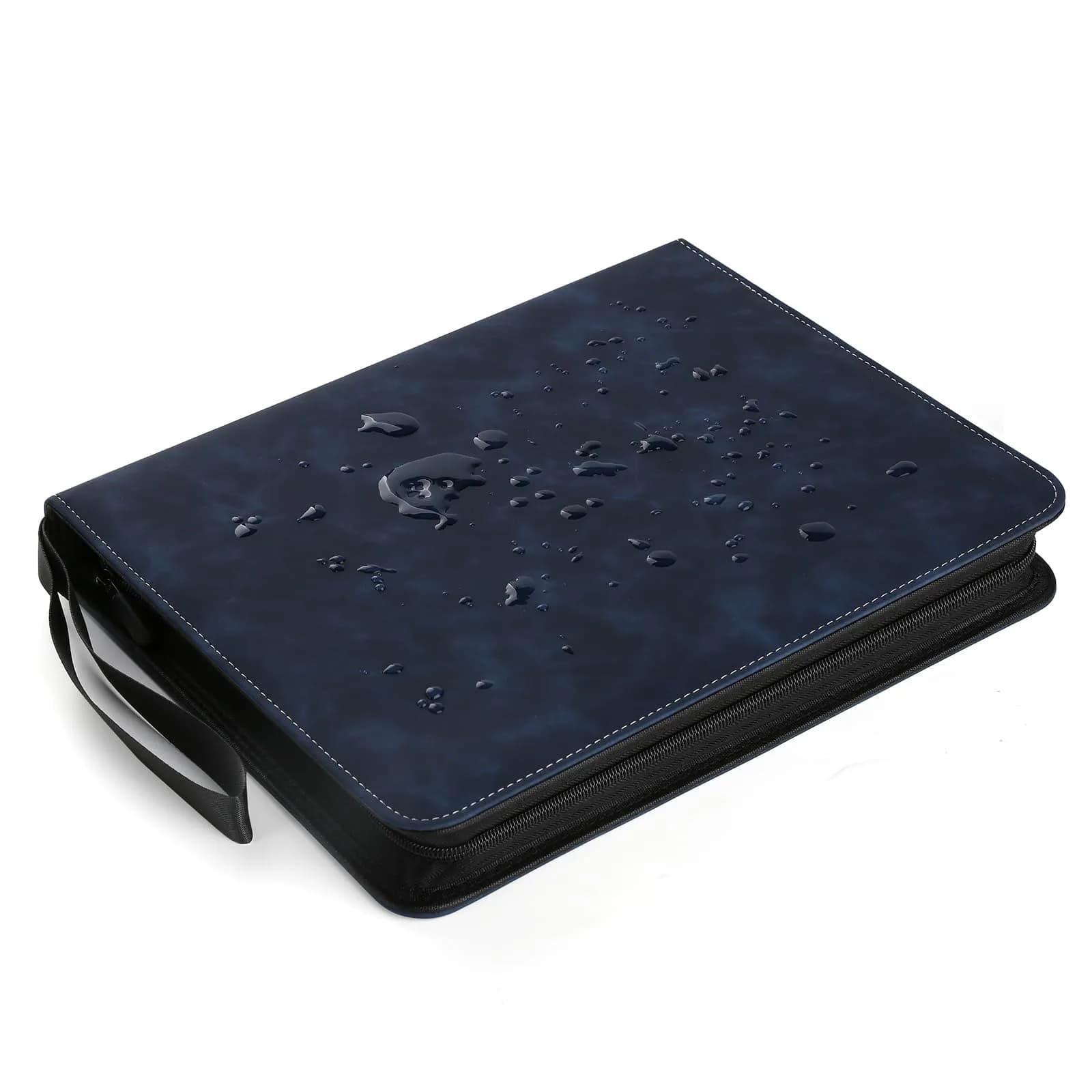 GERMUN 9 Pocket Zipper Card Binder with 40 Pages, 720 Double Sided Standard Card Album Folder (Dark Blue) - view 3