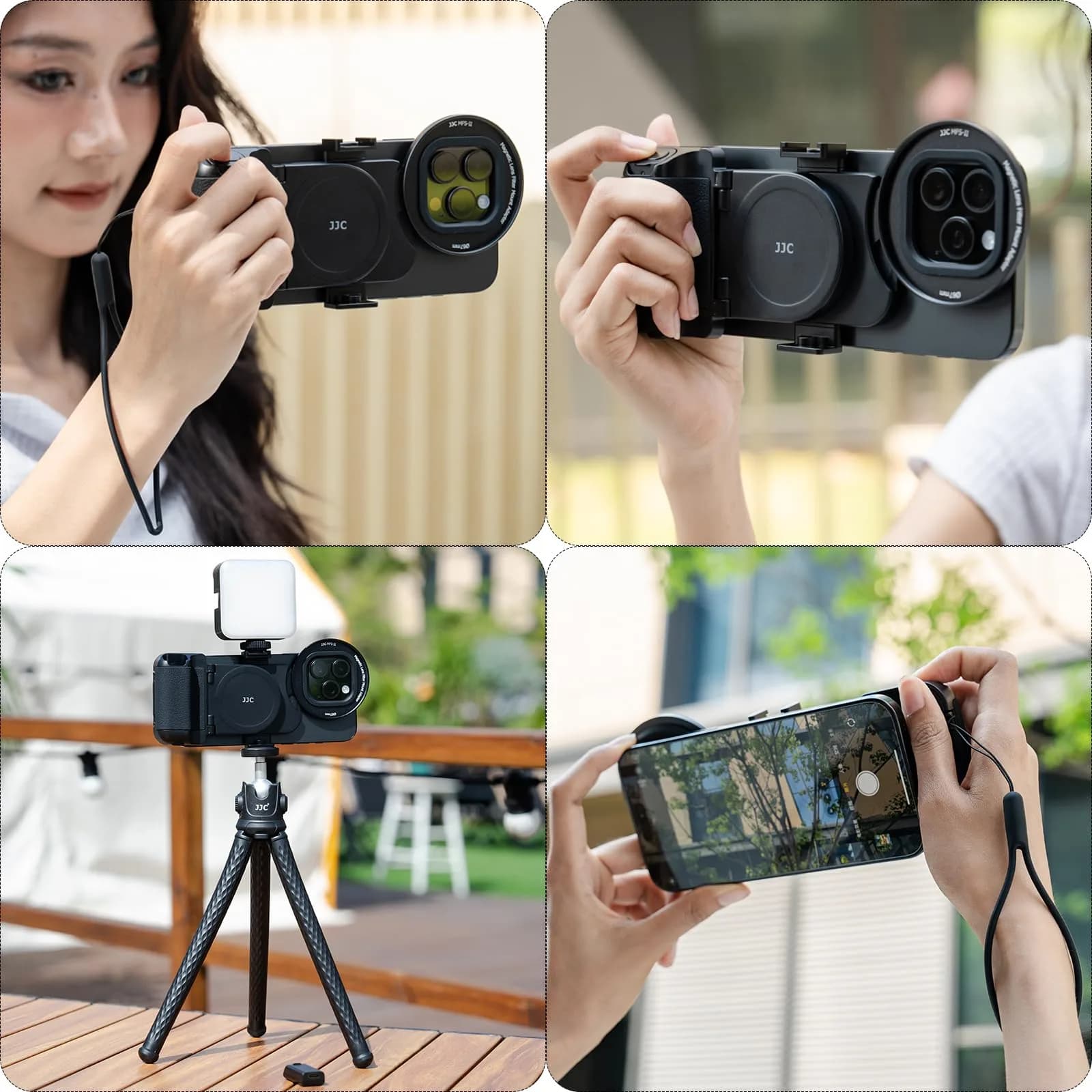 JJC 67mm Magnetic Filter Mount + Snap Grip Set for iPhone 16/15/14 Pro/Pro Max/Plus | Universal Phone Lens Adapter with Cold Shoe & 1/4" Mount - view 6