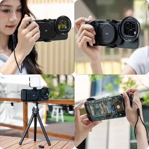 JJC 67mm Magnetic Filter Mount + Snap Grip Set for iPhone 16/15/14 Pro/Pro Max/Plus | Universal Phone Lens Adapter with Cold Shoe & 1/4" Mount thumbnail 6