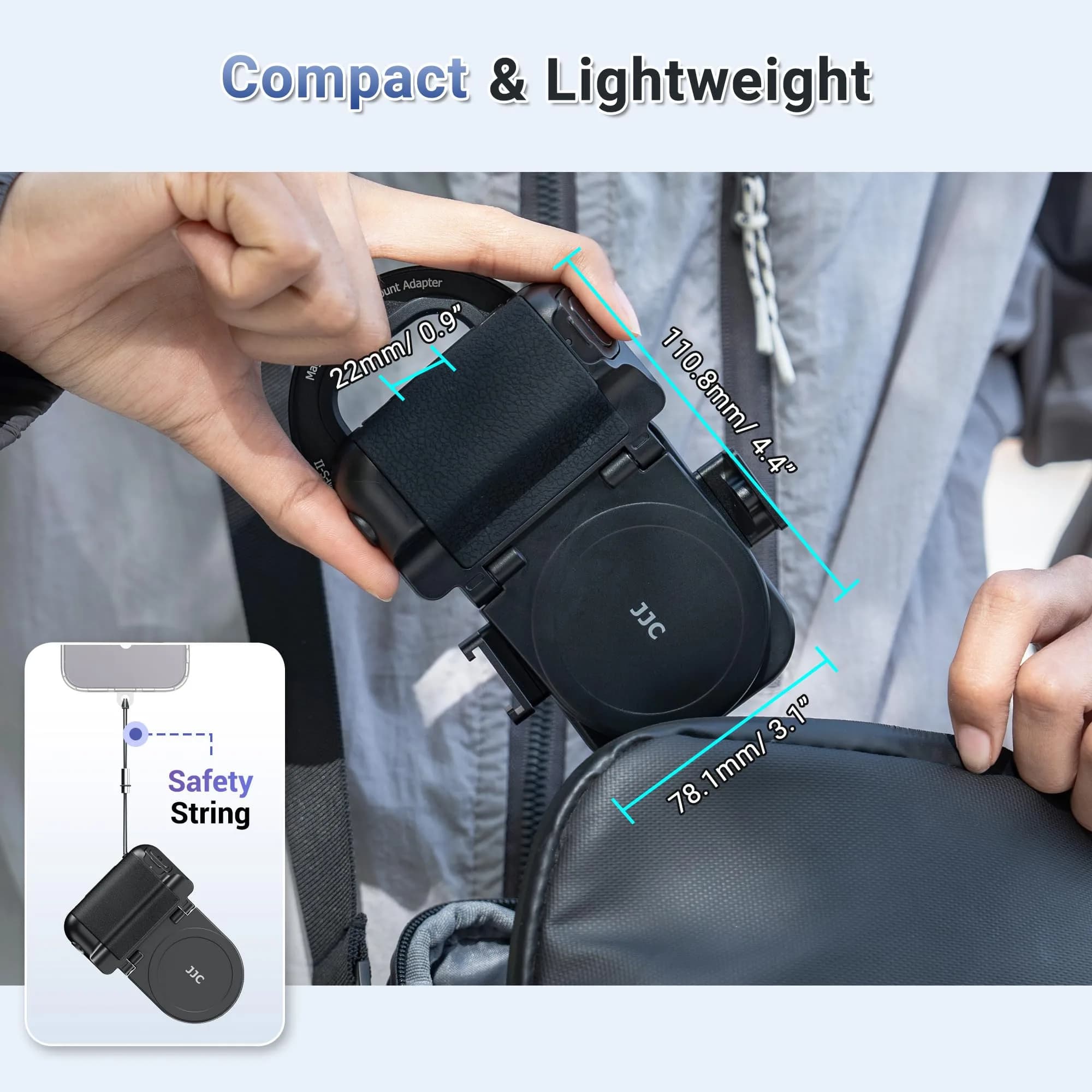 JJC 67mm Magnetic Filter Mount + Snap Grip Set for iPhone 16/15/14 Pro/Pro Max/Plus | Universal Phone Lens Adapter with Cold Shoe & 1/4" Mount - view 8