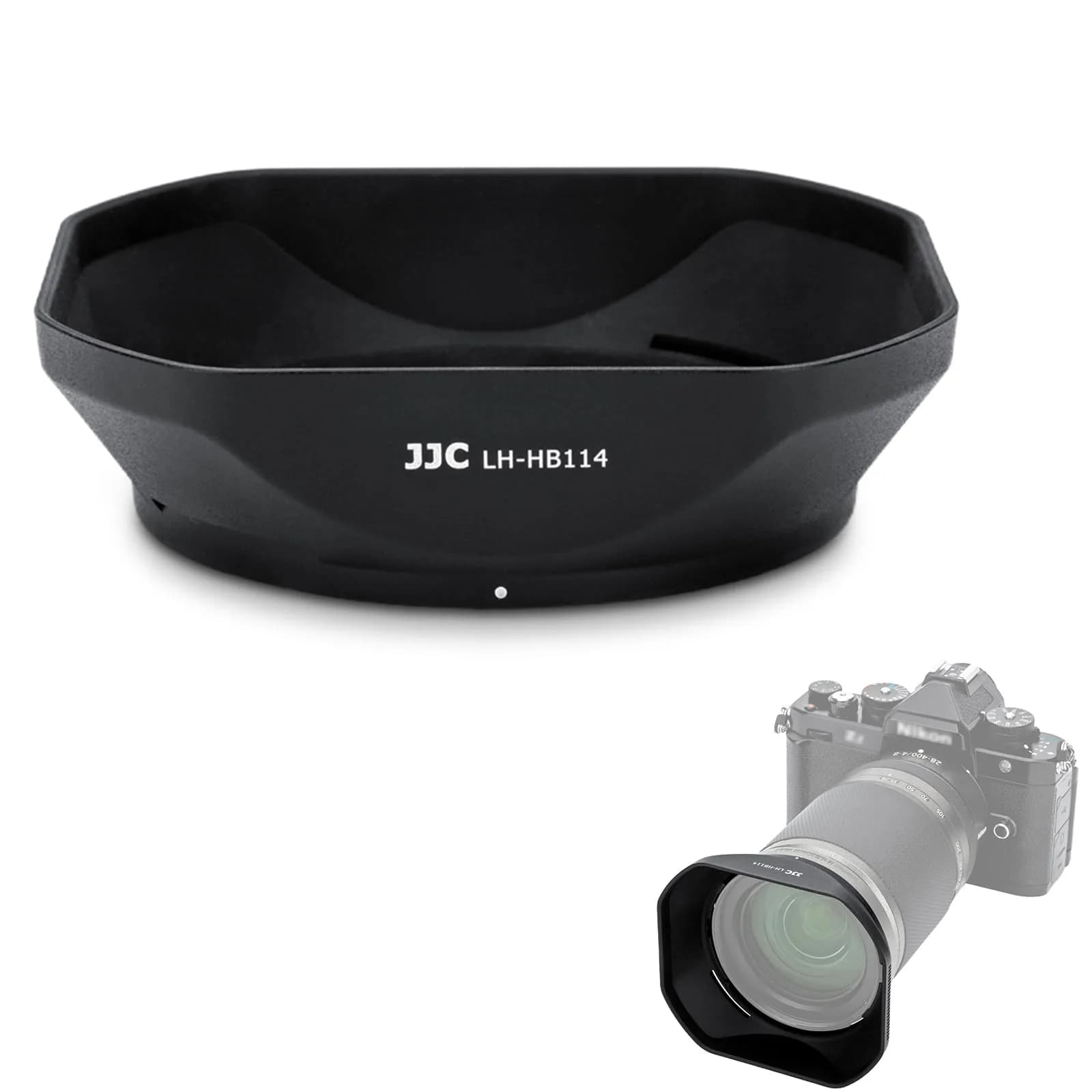 JJC HB-114 Lens Hood for Nikon Z 28-400mm f4-8 VR & Z 24-120mm f4 S Lens | Reversible Shade for 77mm Filter — Replace Nikon HB-114