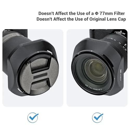 JJC HB-114 Lens Hood for Nikon Z 28-400mm f4-8 VR & Z 24-120mm f4 S Lens | Reversible Shade for 77mm Filter thumbnail 6