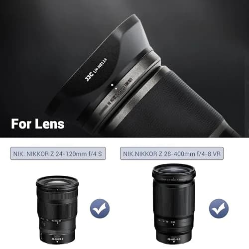 JJC HB-114 Lens Hood for Nikon Z 28-400mm f4-8 VR & Z 24-120mm f4 S Lens | Reversible Shade for 77mm Filter thumbnail 2