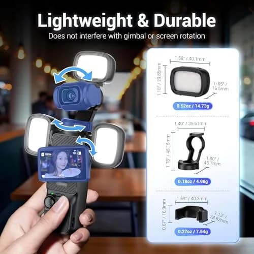 JJC Pocket 3 LED Light for DJI Osmo Pocket 3 & Muse, Magnetic Mini Video Light with 3 Color Modes & 3 Brightness Levels, 15g Lightweight, USB-C Rechargeable thumbnail 4