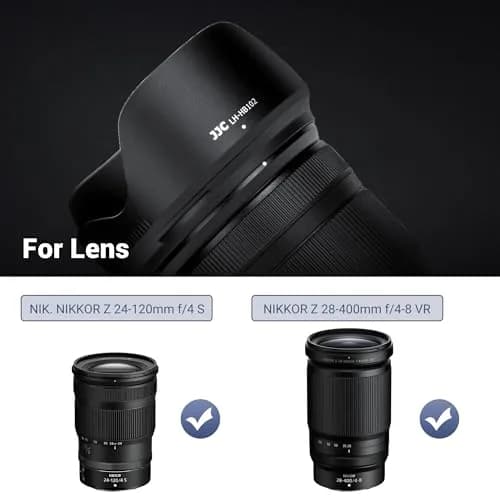 JJC HB-102 Lens Hood for Nikon Z 24-120mm f4 S & 28-400mm f4-8 VR Lenses | Reversible Bayonet Mount Shade thumbnail 2