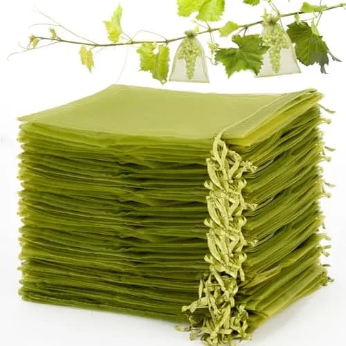 Sukh 100PCS Fruit Protection Bags 6"x8" | Mesh Organza Fruit Nets for Tree & Vegetables thumbnail 1