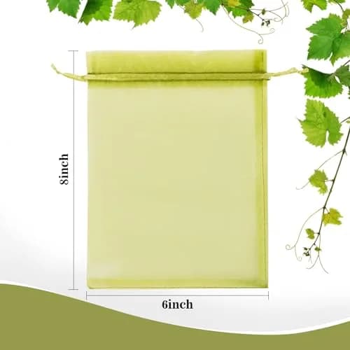 Sukh 100PCS Fruit Protection Bags 6"x8" | Mesh Organza Fruit Nets for Tree & Vegetables thumbnail 2