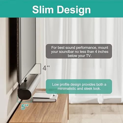 WALI Sonos Arc TV Mount for Sonos Arc & Sonos Arc Ultra, Black | Heavy Duty Wall Mount up to 10kg thumbnail 4