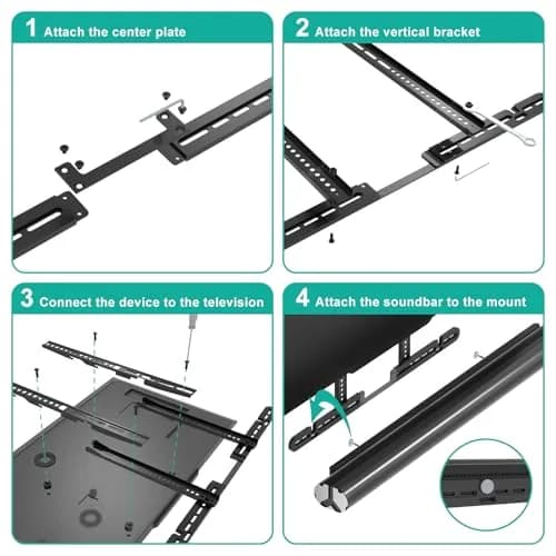 WALI Sonos Arc TV Mount for Sonos Arc & Sonos Arc Ultra, Black | Heavy Duty Wall Mount up to 10kg thumbnail 8