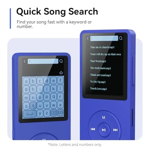 AGPTEK A02 MP3 Player 64GB Blue | Bluetooth 5.3 Portable Music Player with 40-Hour Playback thumbnail 4
