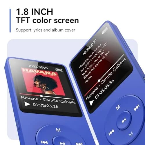 AGPTEK A02 MP3 Player 64GB Blue | Bluetooth 5.3 Portable Music Player with 40-Hour Playback thumbnail 7