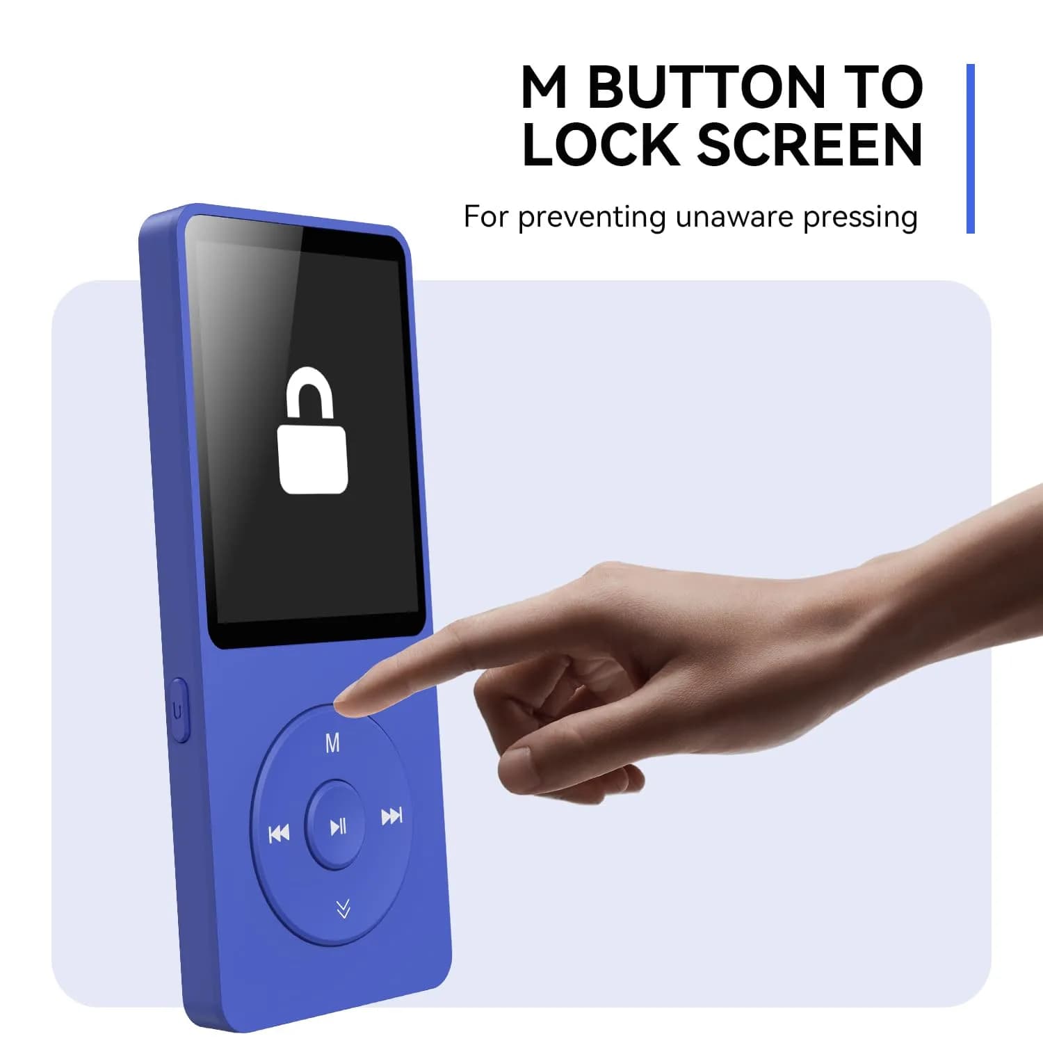 AGPTEK A02 MP3 Player 64GB Blue | Bluetooth 5.3 Portable Music Player with 40-Hour Playback - view 9