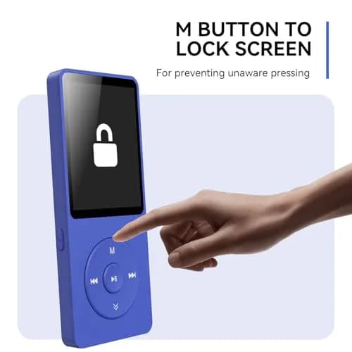 AGPTEK A02 MP3 Player 64GB Blue | Bluetooth 5.3 Portable Music Player with 40-Hour Playback thumbnail 9