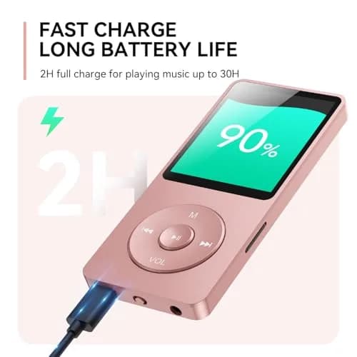 AGPTEK A02 MP3 Player Rose Gold 64GB (2.22 oz) | Bluetooth 5.3 Music Player with Speaker thumbnail 6
