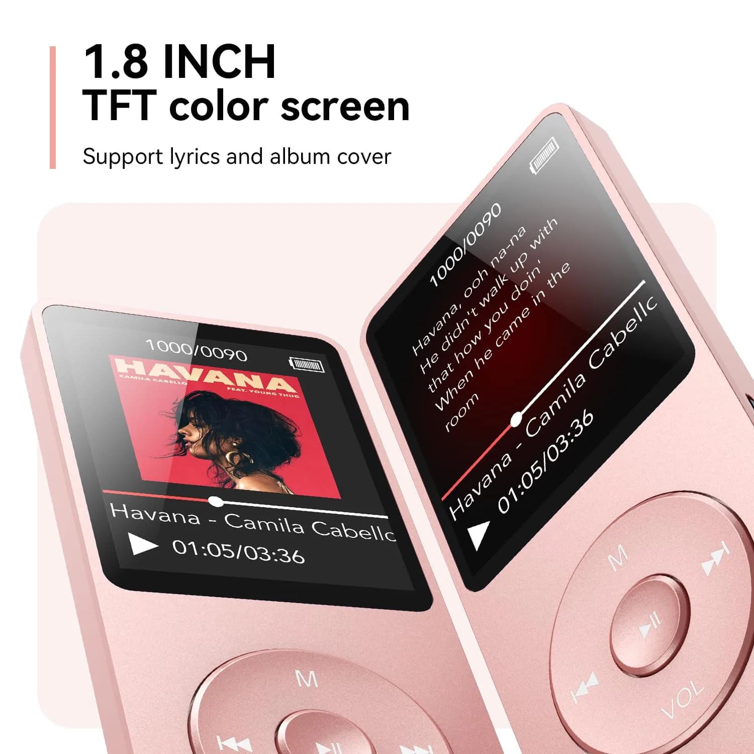 AGPTEK A02 MP3 Player Rose Gold 64GB (2.22 oz) | Bluetooth 5.3 Music Player with Speaker - view 7