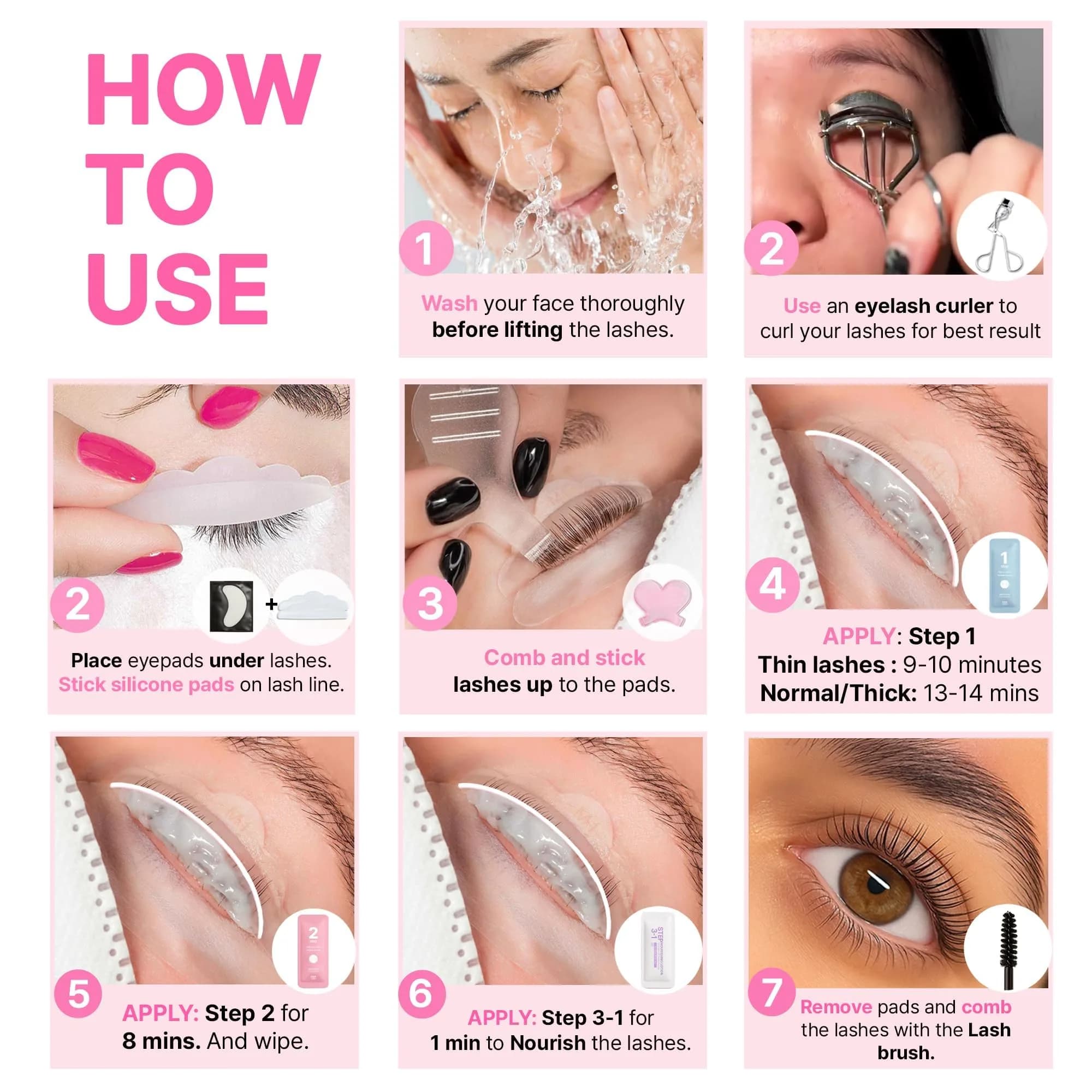 CLIONE PRIME Korean Lash Lift Kit - Eyelash Perm Kit for Eyebrow Lamination & Natural Curl | 5ml Glue, 3 Sizes Rods - view 6
