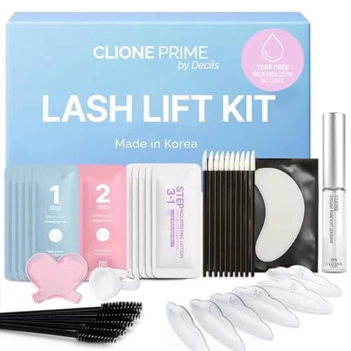 CLIONE PRIME Korean Lash Lift Kit - Eyelash Perm Kit for Eyebrow Lamination & Natural Curl | 5ml Glue, 3 Sizes Rods thumbnail 1
