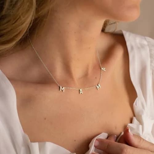 Eaciy Mothers Day Necklace for Women | Mama Pendant in Stainless Steel, 16" + 2" Extender thumbnail 2
