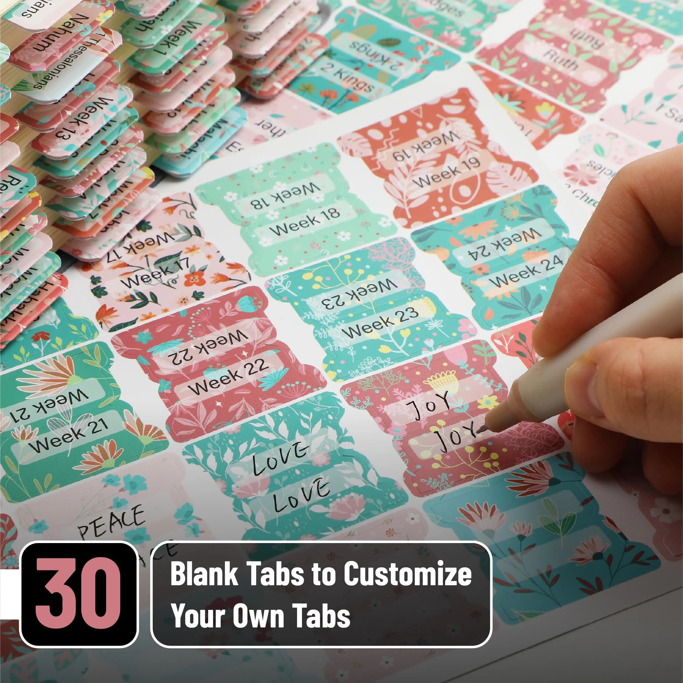 Mr. Pen Bible Tabs Floral Design 120 pcs | Laminated Tabs for Women thumbnail 3