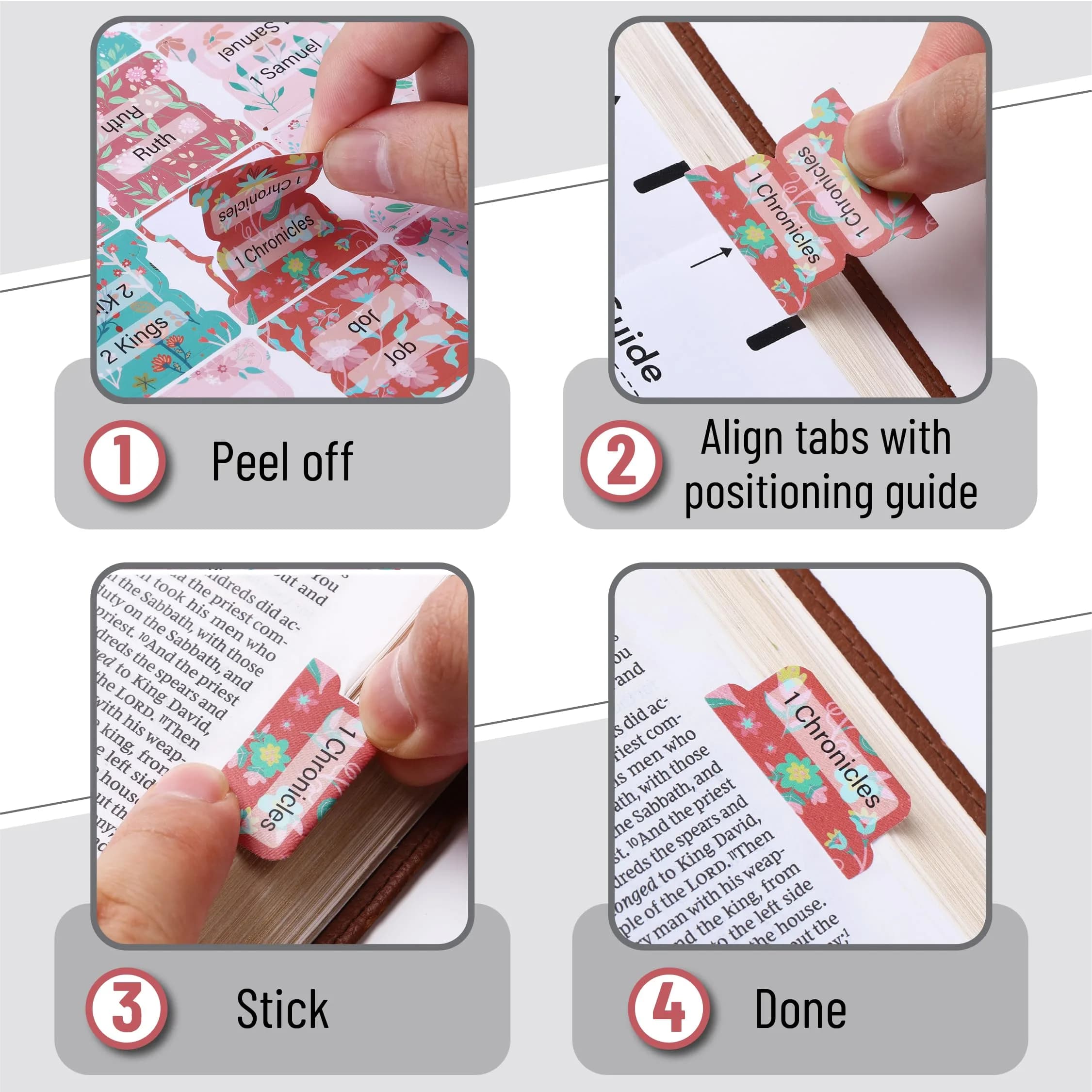 Mr. Pen Bible Tabs Floral Design 120 pcs | Laminated Tabs for Women thumbnail 4