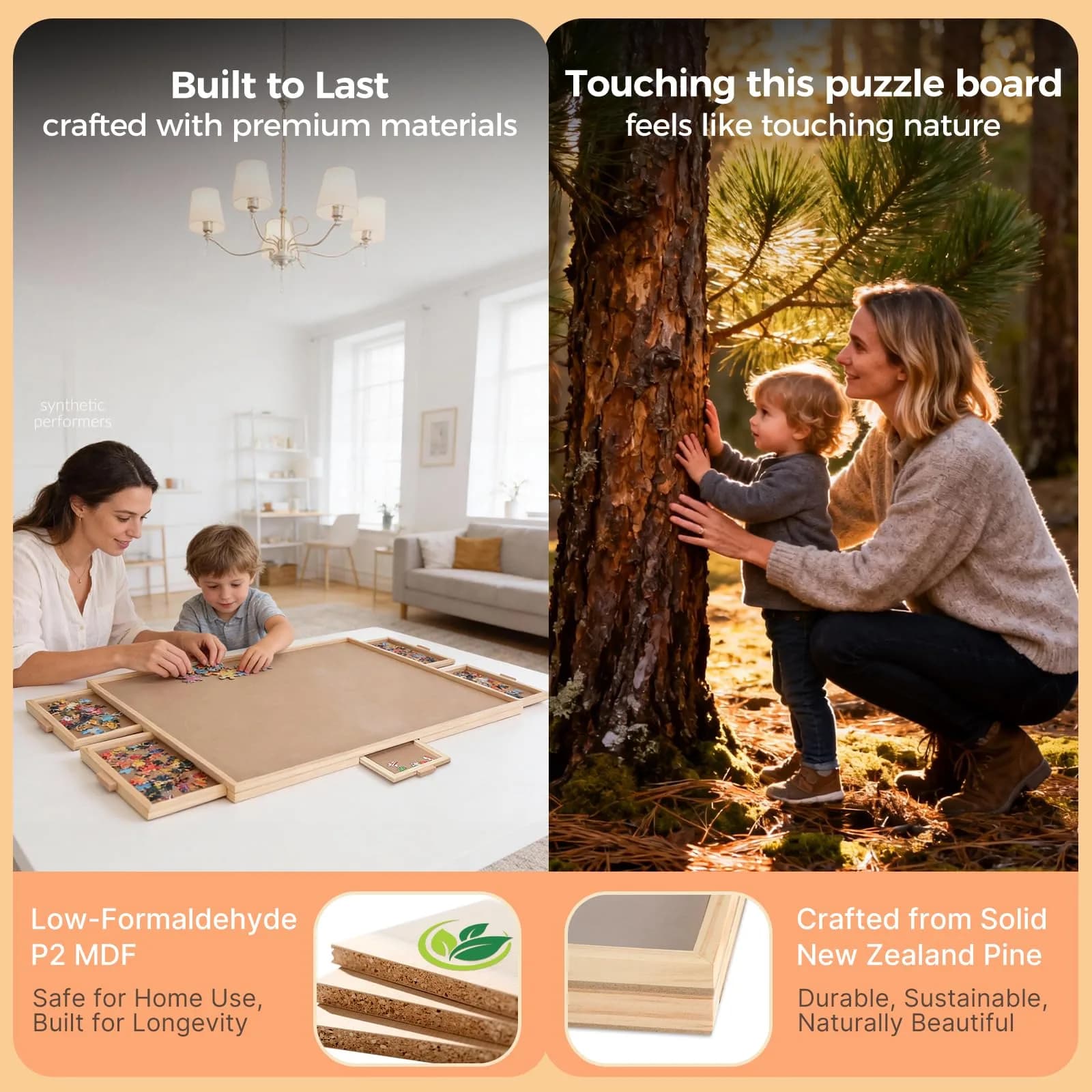 ALL4JIG Rotating Puzzle Board with 6 Drawers & Cover, 22.44"x30.16" Portable Wooden Jigsaw Puzzle Table | Educational STEM Learning - view 6