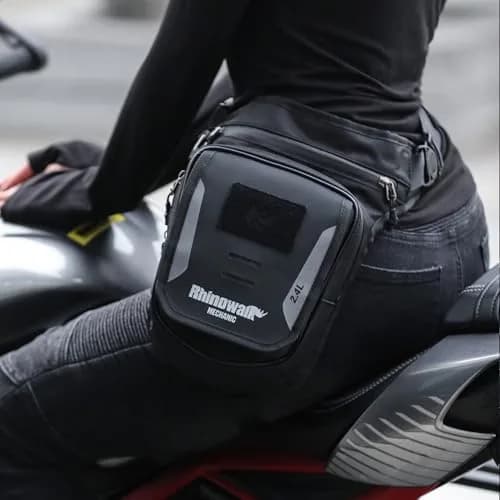 Rhinowalk Motorcycle Fuel Tank Bag, Magnetic Quick Release, Black, One Size | Multifunctional Leg & Waist Bag thumbnail 7