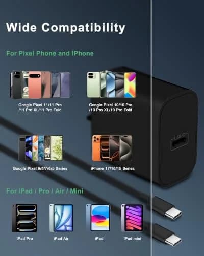 ARCCRA 30W USB C Fast Charger for Google Pixel 11/11 Pro XL/Fold/10/9/8/7/6 Pro XL | 6FT USB C Cable thumbnail 6