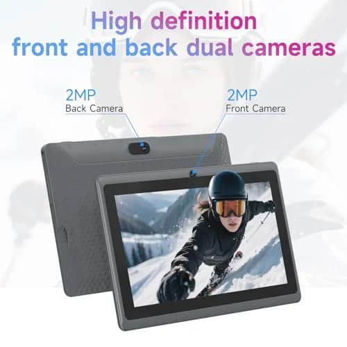 HOTTABLET 7-Inch Android 14 Tablet with Case, 8GB RAM + 32GB Storage, 1024x600 IPS Display, Dual Cameras, Bluetooth 5.0 WiFi Tab (Gray) thumbnail 5