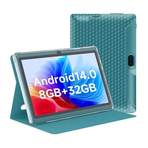 HOTTABLET 7-Inch Android 14 Tablet with Case, 8GB RAM (3+5GB Expand) + 32GB ROM, IPS Screen, Dual Camera, WiFi (Navy) thumbnail 1