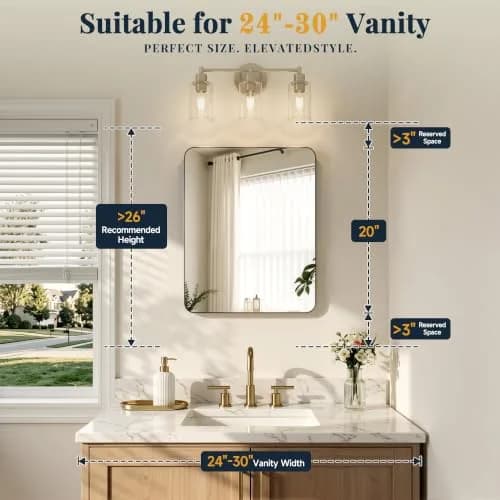 GoTiling 16x20 Medicine Cabinet with Mirror, Black Aluminum, Pre-Assembled | Modern Wall Mount Design thumbnail 6