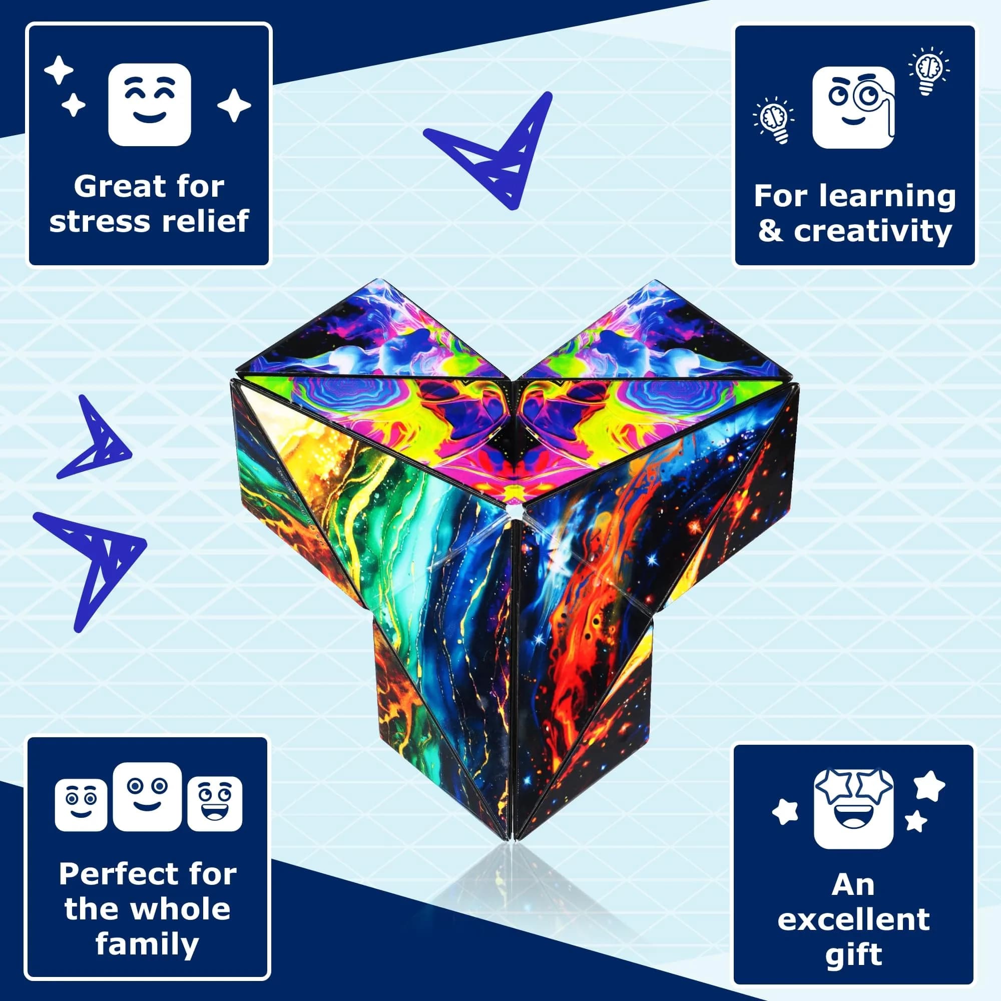 Shashibo ICOSA XL Infinity Magnetic Puzzle Toy 9.6cm (3.8in) | Advanced STEM/STEAM Fidget Toy - view 3