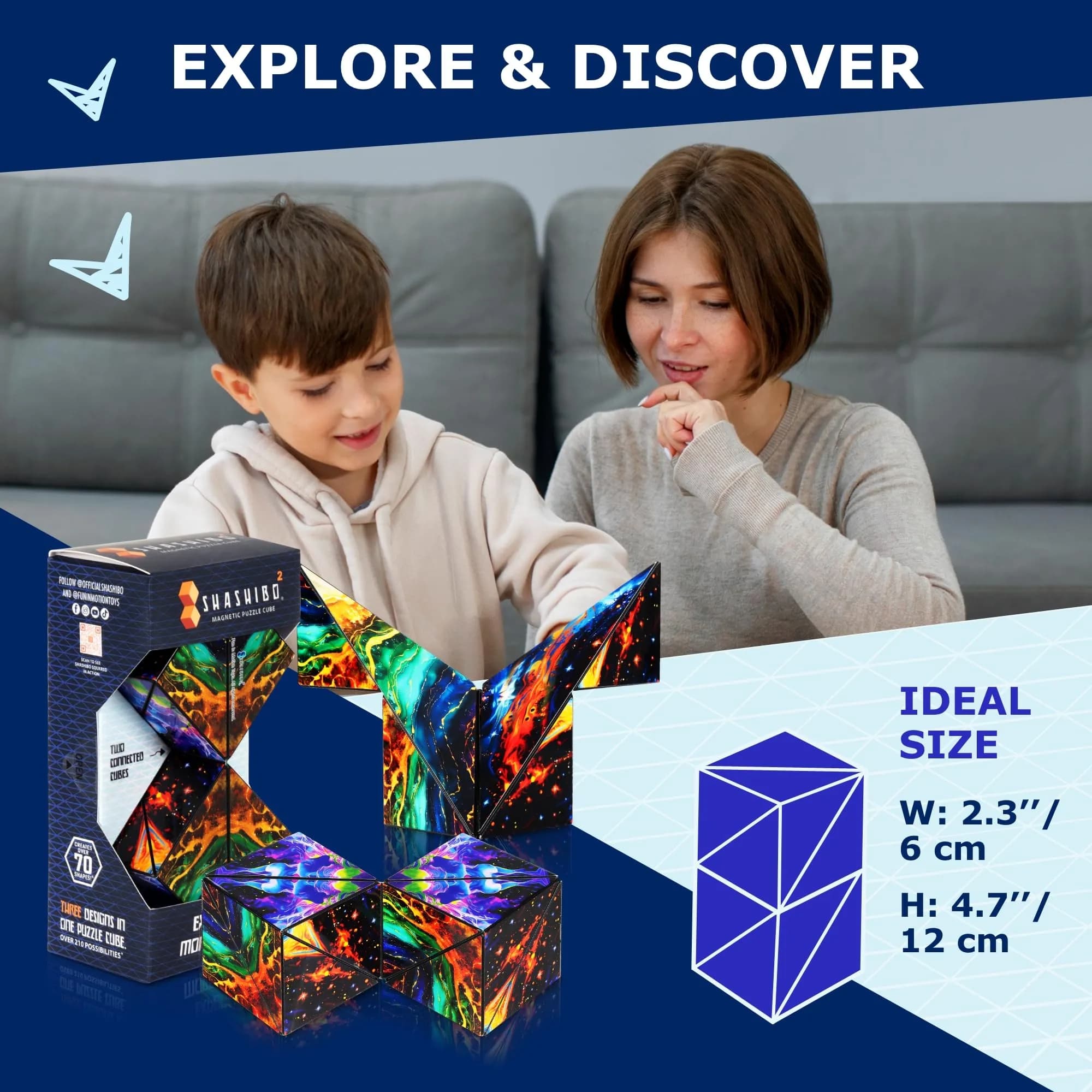 Shashibo ICOSA XL Infinity Magnetic Puzzle Toy 9.6cm (3.8in) | Advanced STEM/STEAM Fidget Toy - view 4