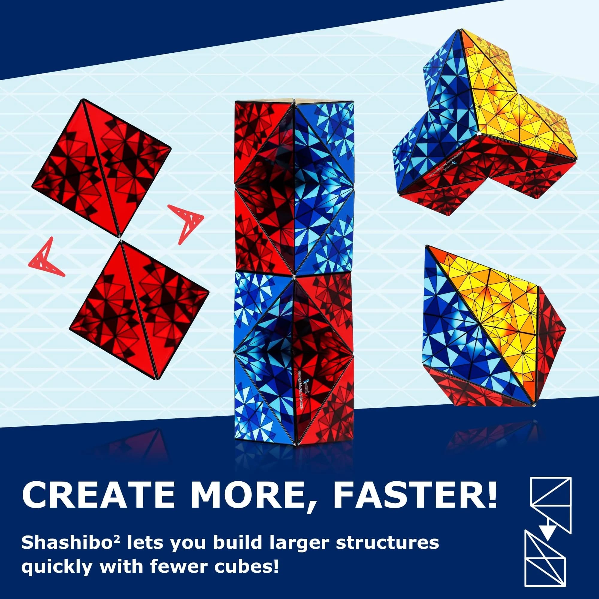Shashibo Sensory Fidget Toy for Adults & Kids, Primary (ICOSA) | Shape Shifting Cube for Stress Relief - view 6